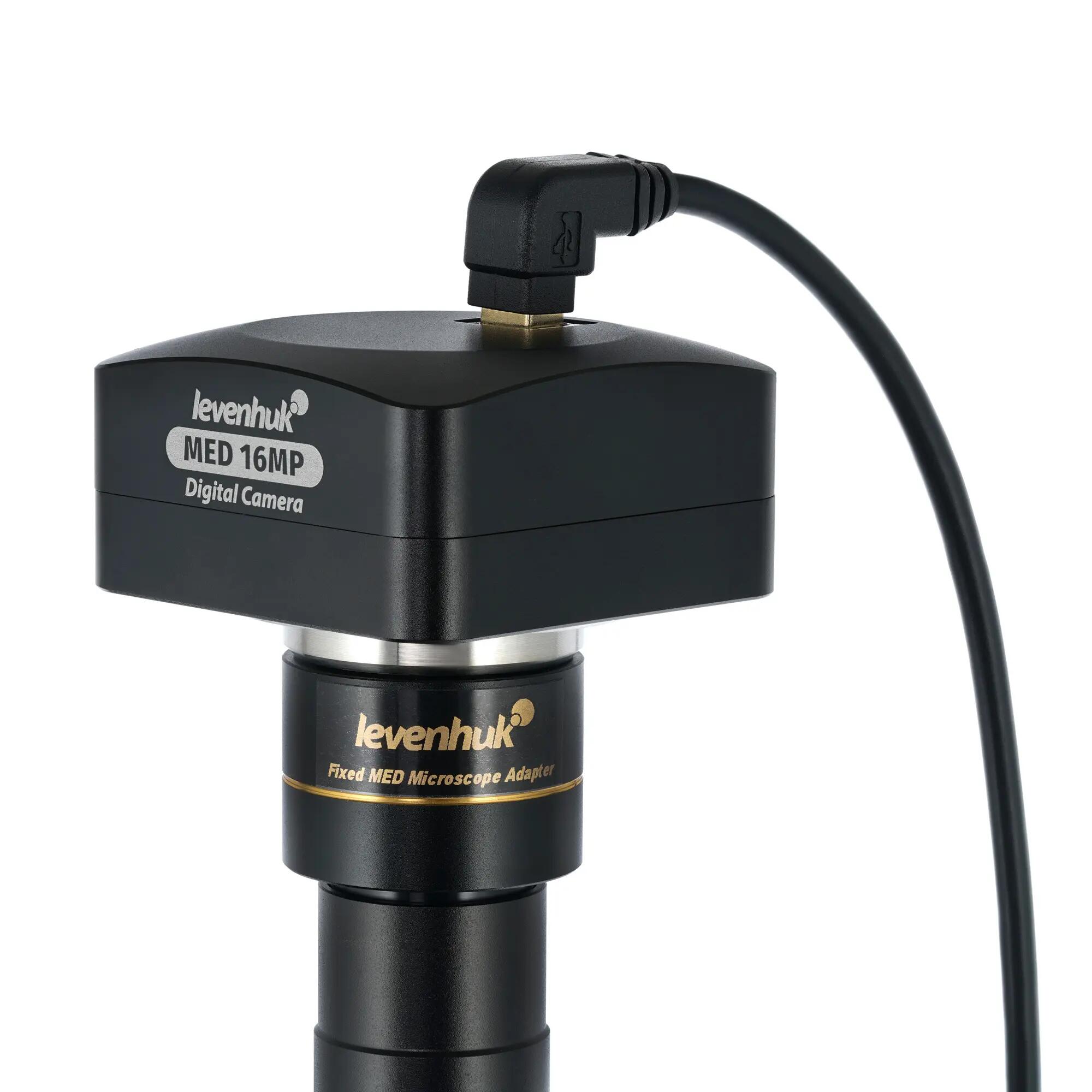 Microscopio trinoculare, fotocamera 16MP, 40-1000x - MED D40T - Nero 6/6