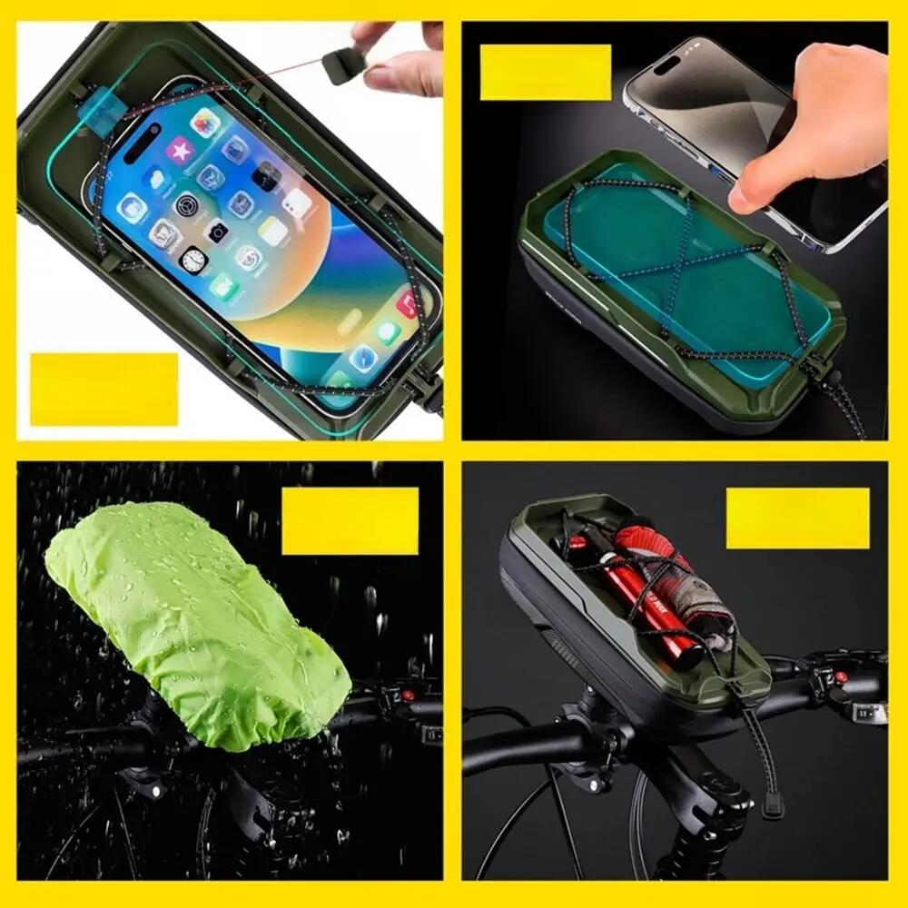 Sacoche de guidon vélo avec porte-téléphone étanche WILD MAN 4/5