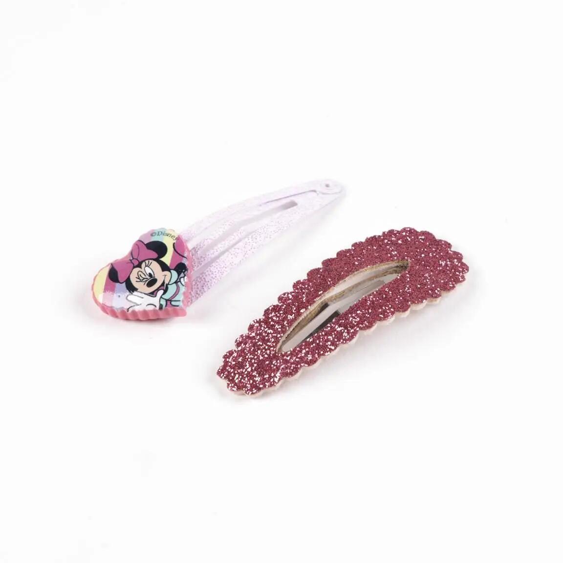 Lot de pinces à cheveux enfant Minnie 4 pièces à nœuds et paillettes Rose 4/6
