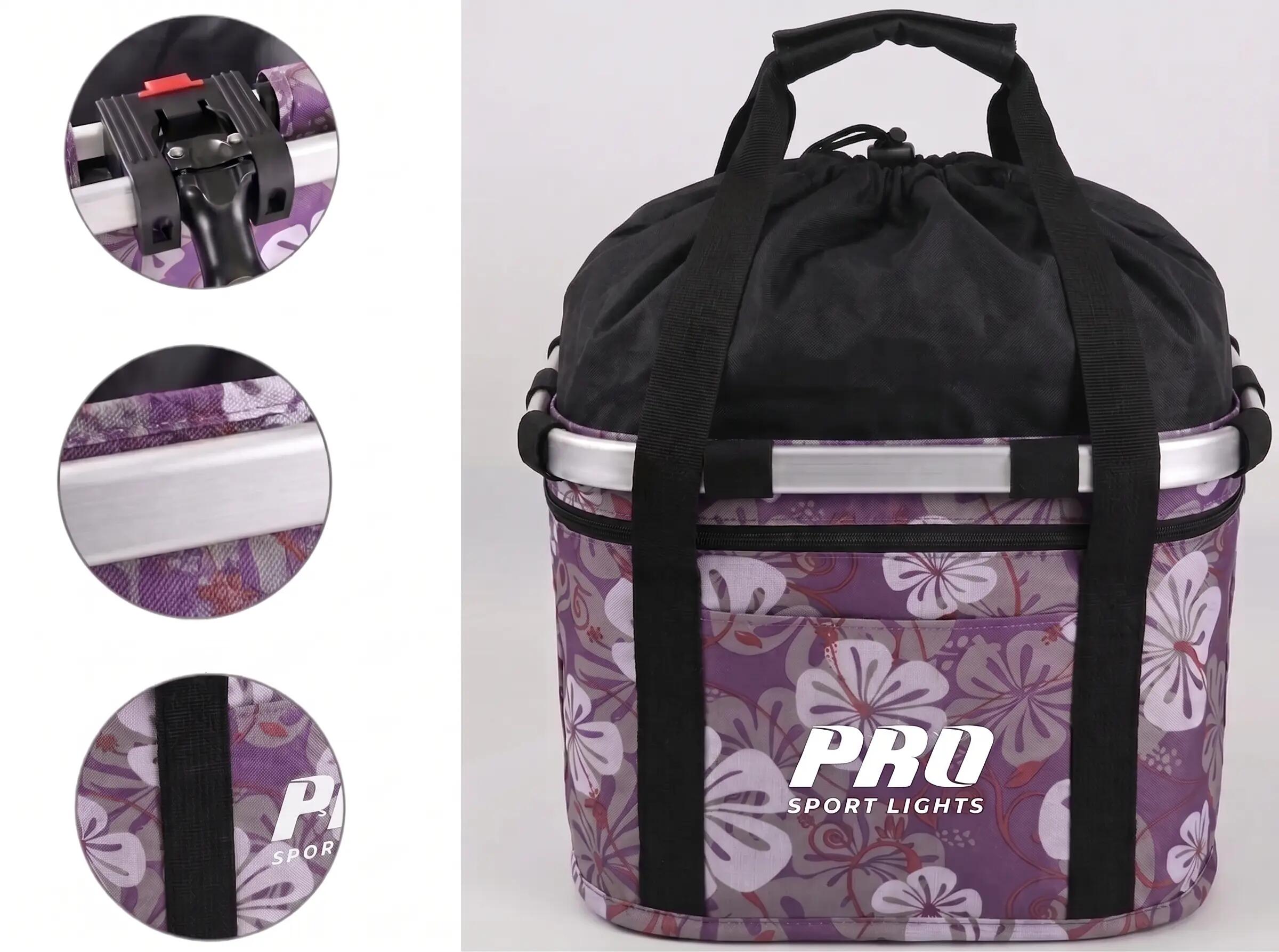Panier de vélo avant 16 litres femmes floral amovible 3/7