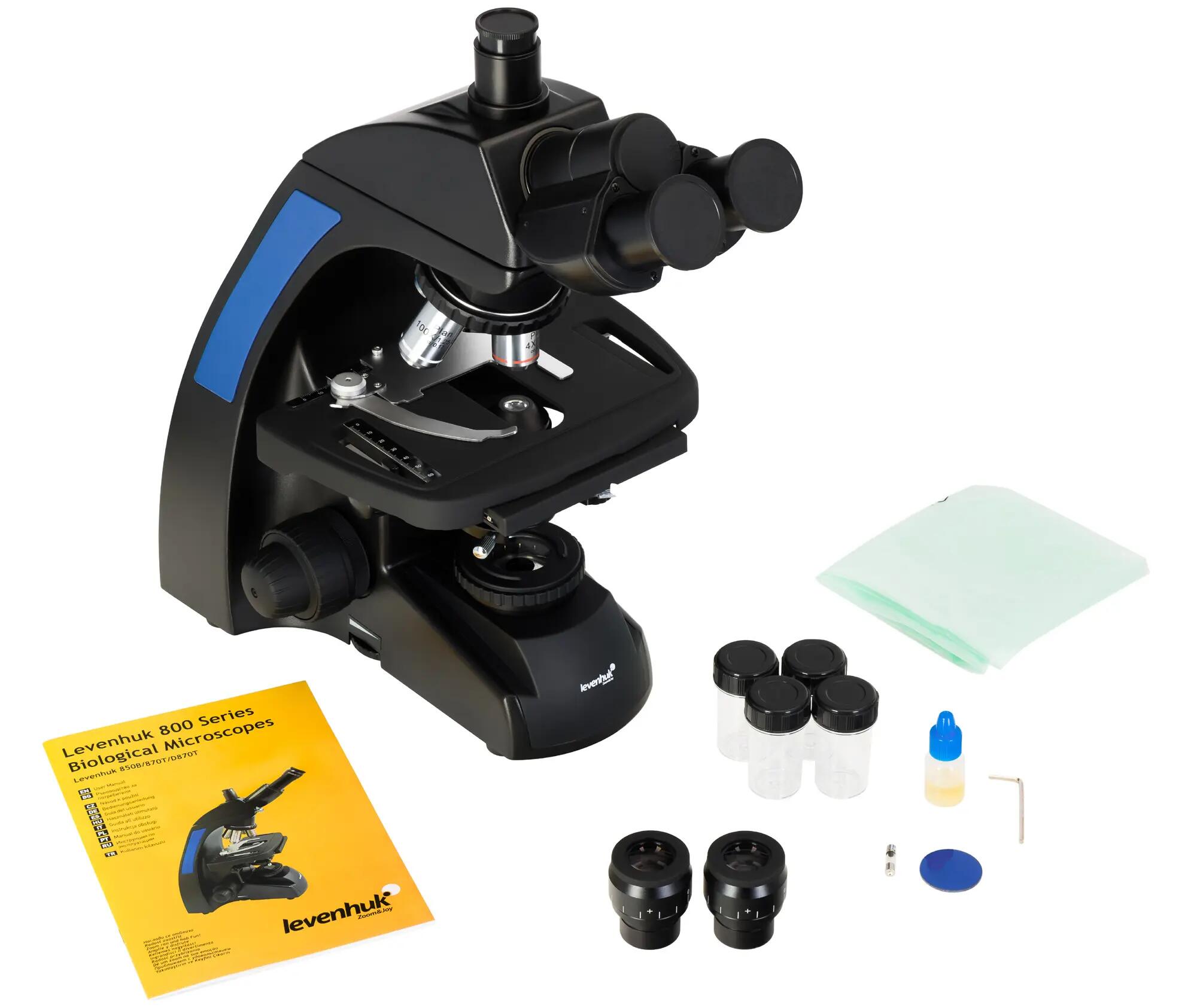 Microscopio biologico trinoculare - Obiettivi plan achromatici - Nero 2/11