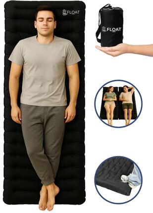 Matelas de sol - Camping - avec pompe à pied, clipsable, 1 personne - Nomadic