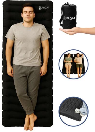 Matelas de sol - Camping - avec pompe à pied, clipsable, 1 personne - Nomadic