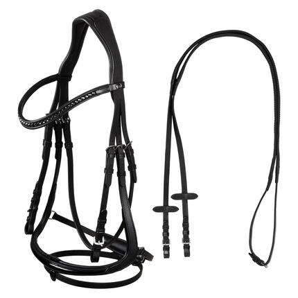 Bridon de dressage modèle hemelite avec rênes en caoutchouc