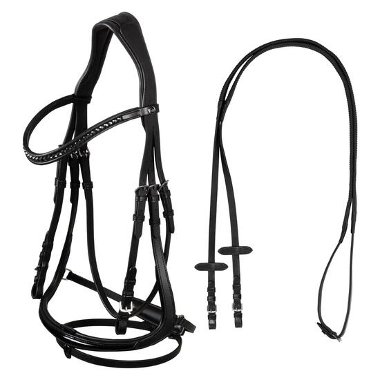 Bridon de dressage modèle hemelite avec rênes en caoutchouc