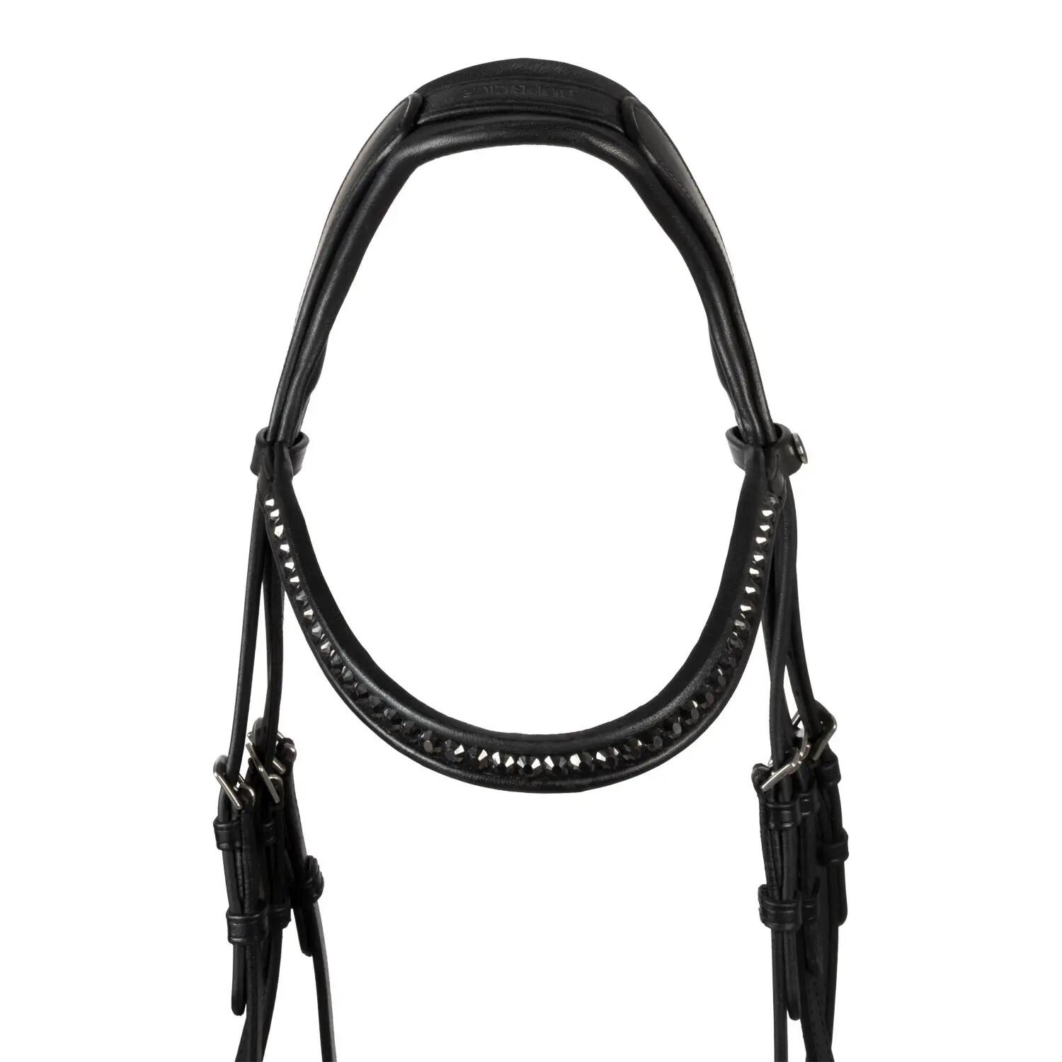Cabeçada de dressage modelo hemelite com rédeas de borracha 4/7