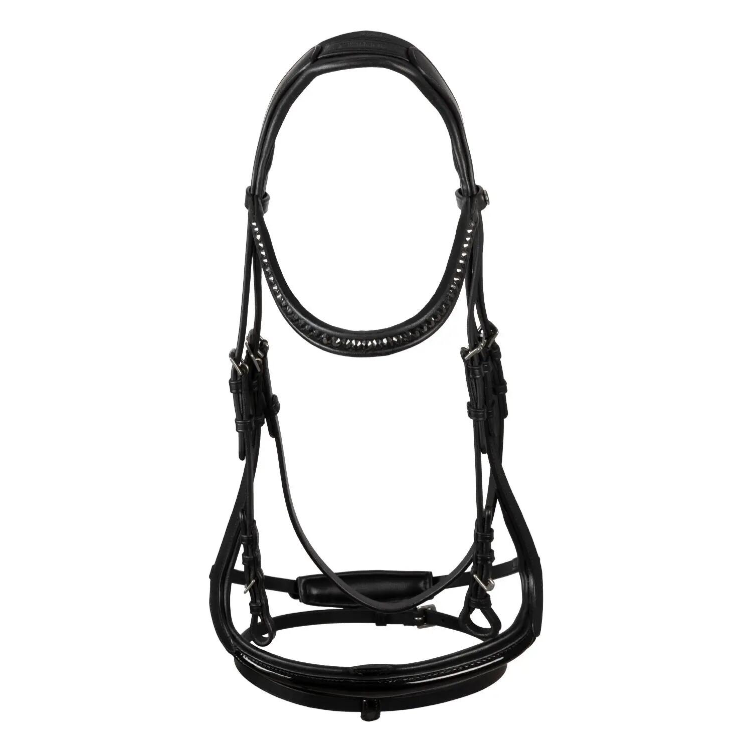 Cabeçada de dressage modelo hemelite com rédeas de borracha 3/7
