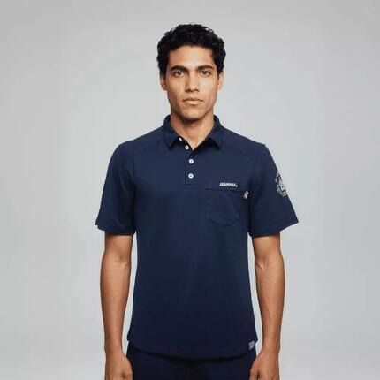 Polo de Randonnée homme Thermorégulant, anti UV LENNO Bleu Navy