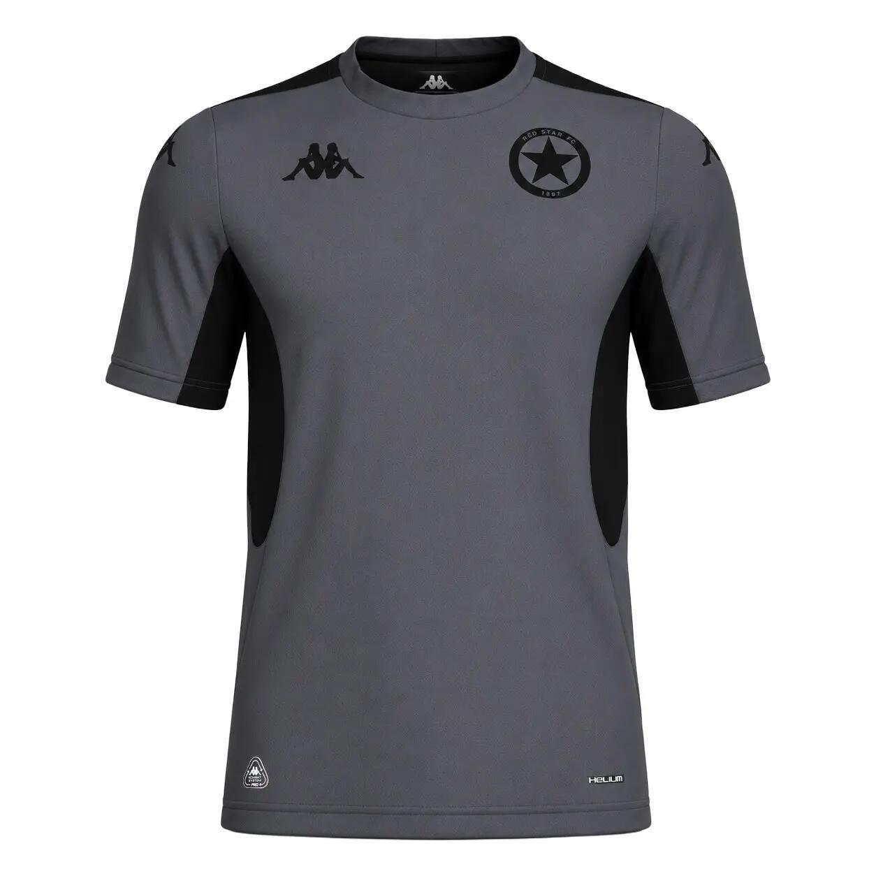 T-shirt da uomo in poliestere riciclato grigio da calcio 1/4