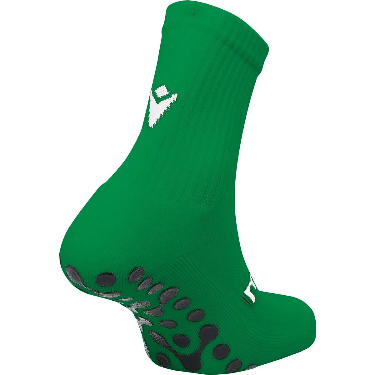chaussettes grip - sport - unisex - antidérapantes, respirantes - vert/blanc 4/5