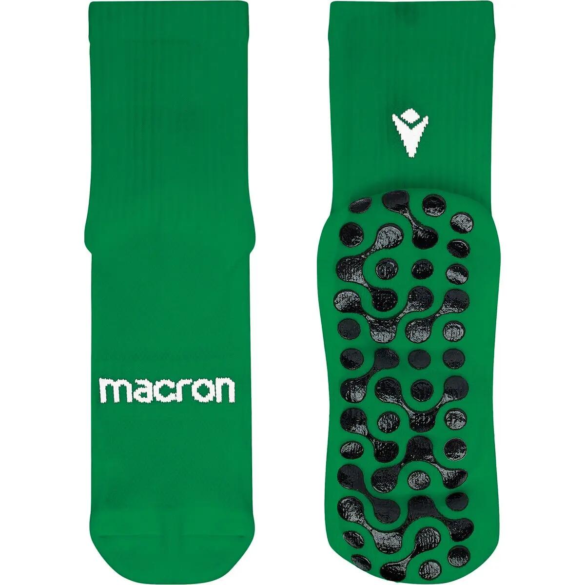 chaussettes grip - sport - unisex - antidérapantes, respirantes - vert/blanc 3/5