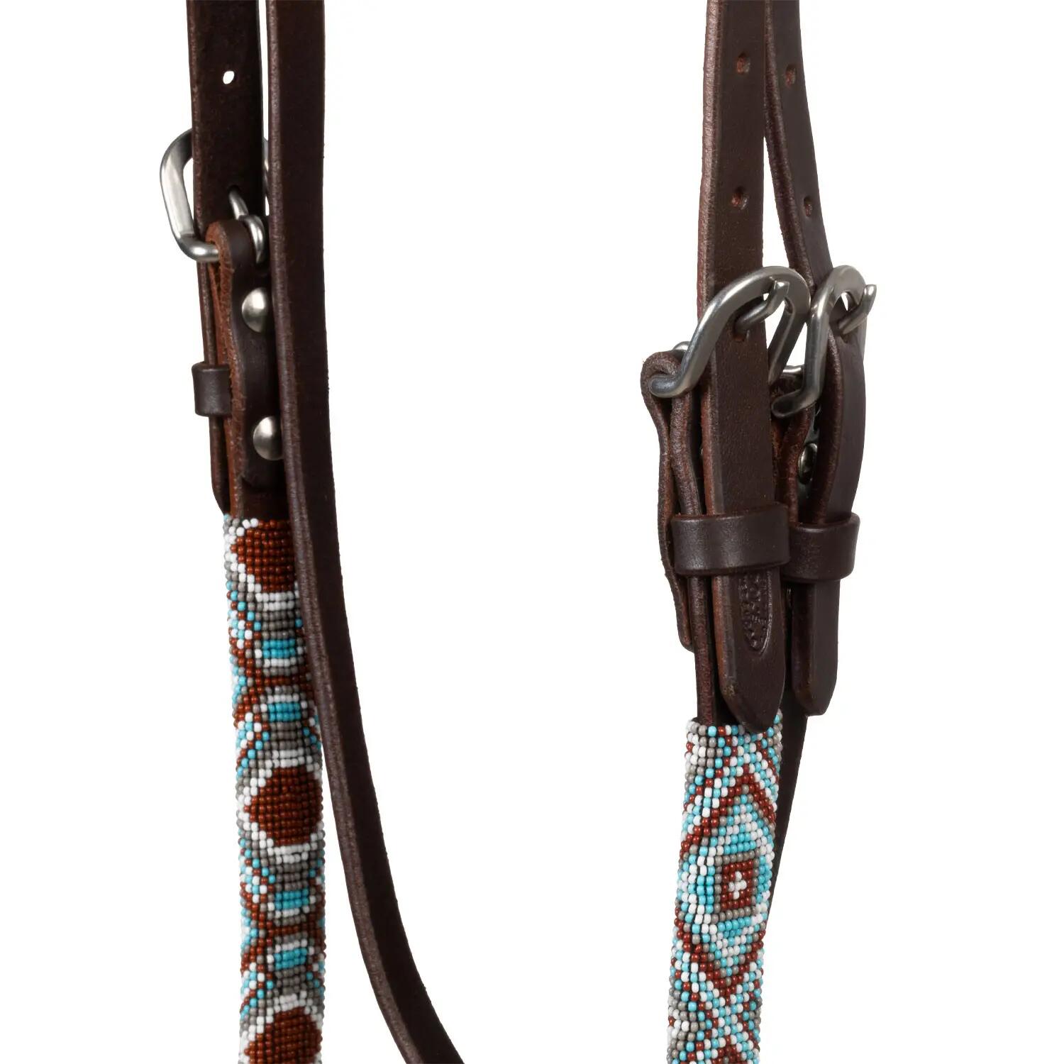 Bridon western huilé avec perles 4/6