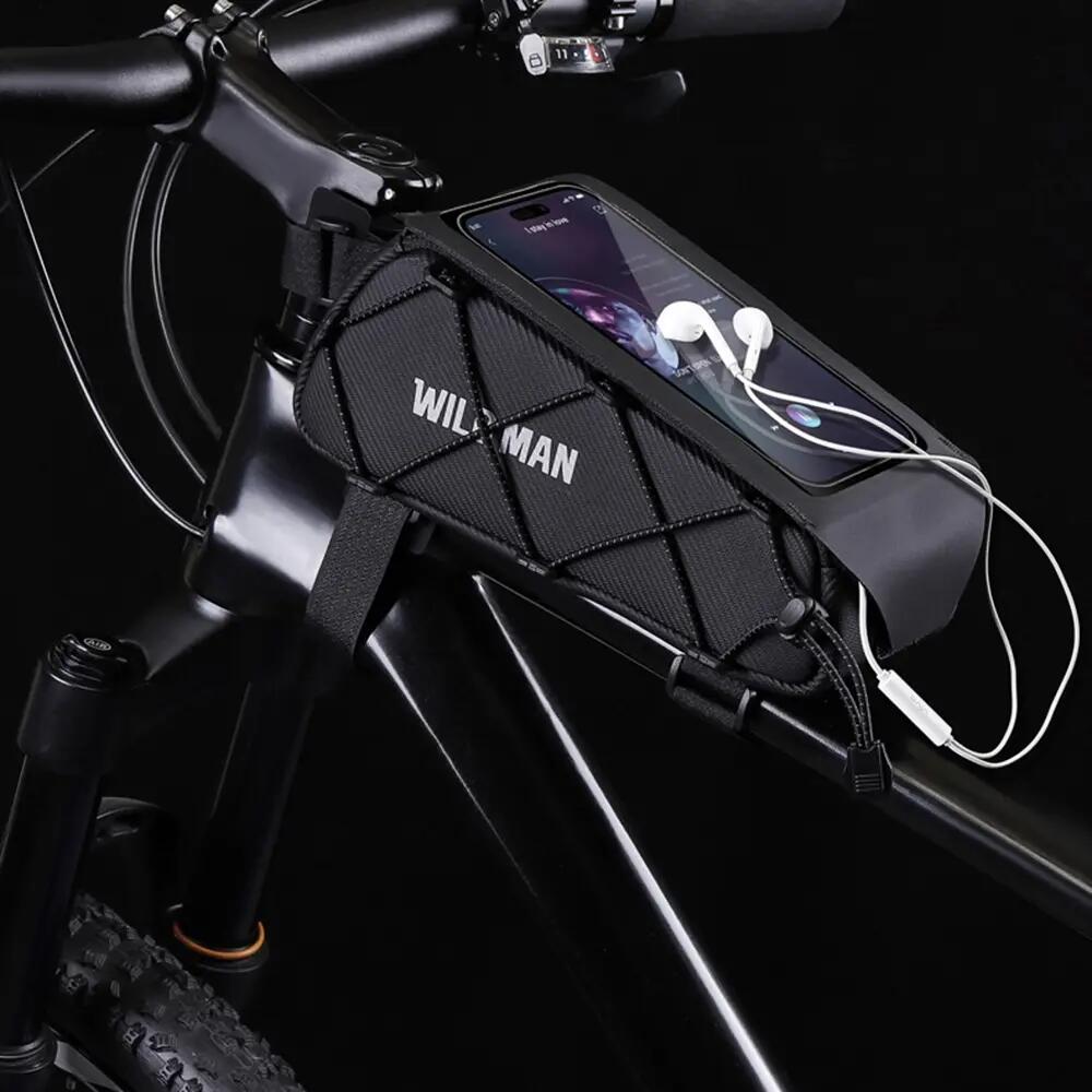 Sacoche pour cadre de vélo avec porte-téléphone tactile étanche WILD MAN 5/6