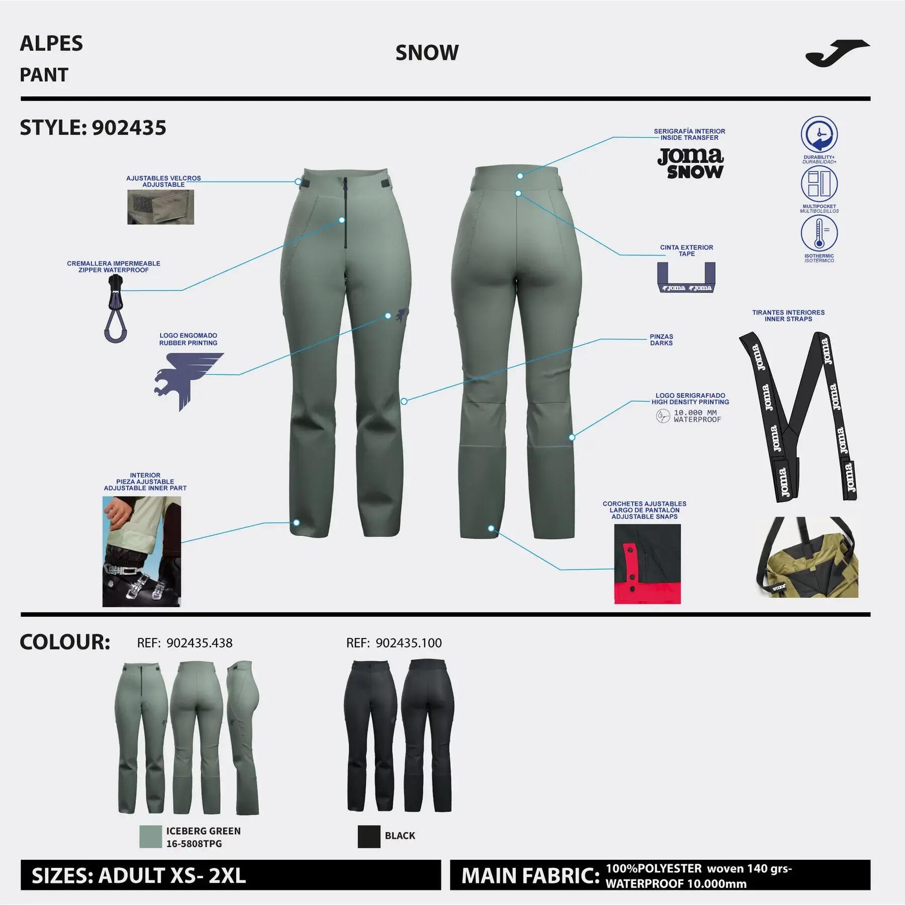 Pantaloni da sci da donna Joma Everest 2/7