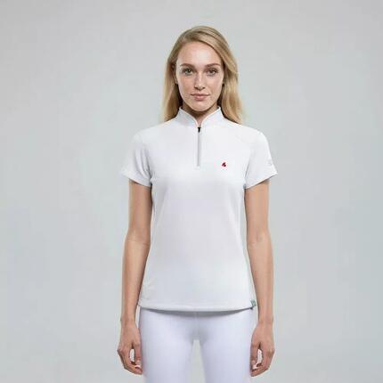 Damen-Polo für Waldspaziergänge, thermoregulierend, UV-Schutz LEIKA Weiß
