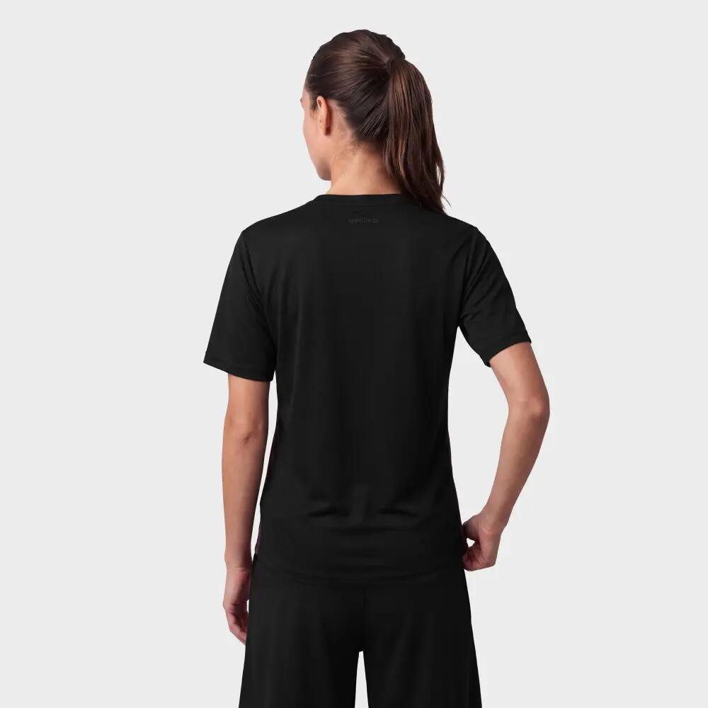 T-shirt desportiva mulher Sports Tee Black/Burgundy W Preto 6/6