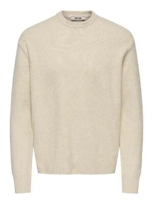 James rlx crew knit heren sweater oatmeal