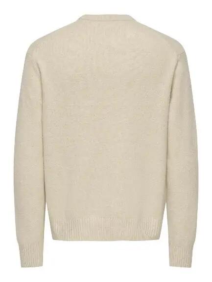 James Rlx Crew Knit Heren Sweater Oatmeal 2/7