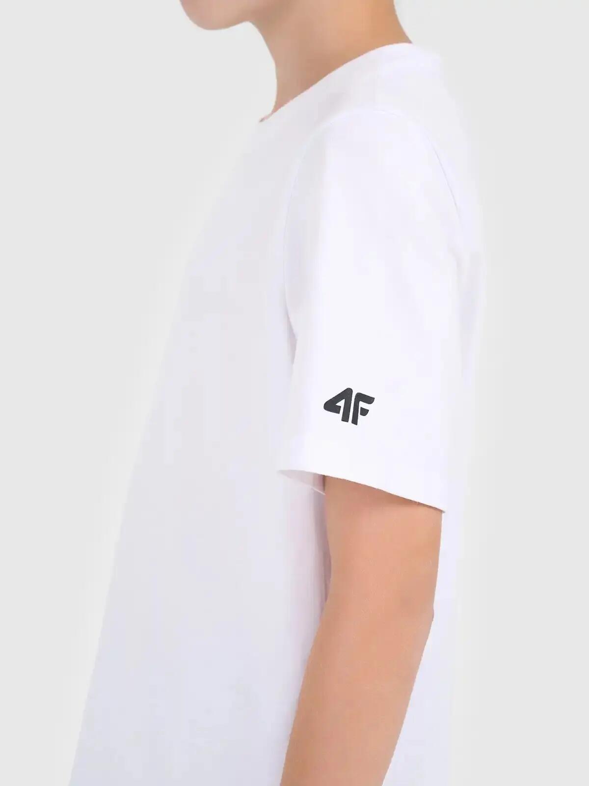 T-shirt gładki bawełniany chłopięcy 4F 3/3