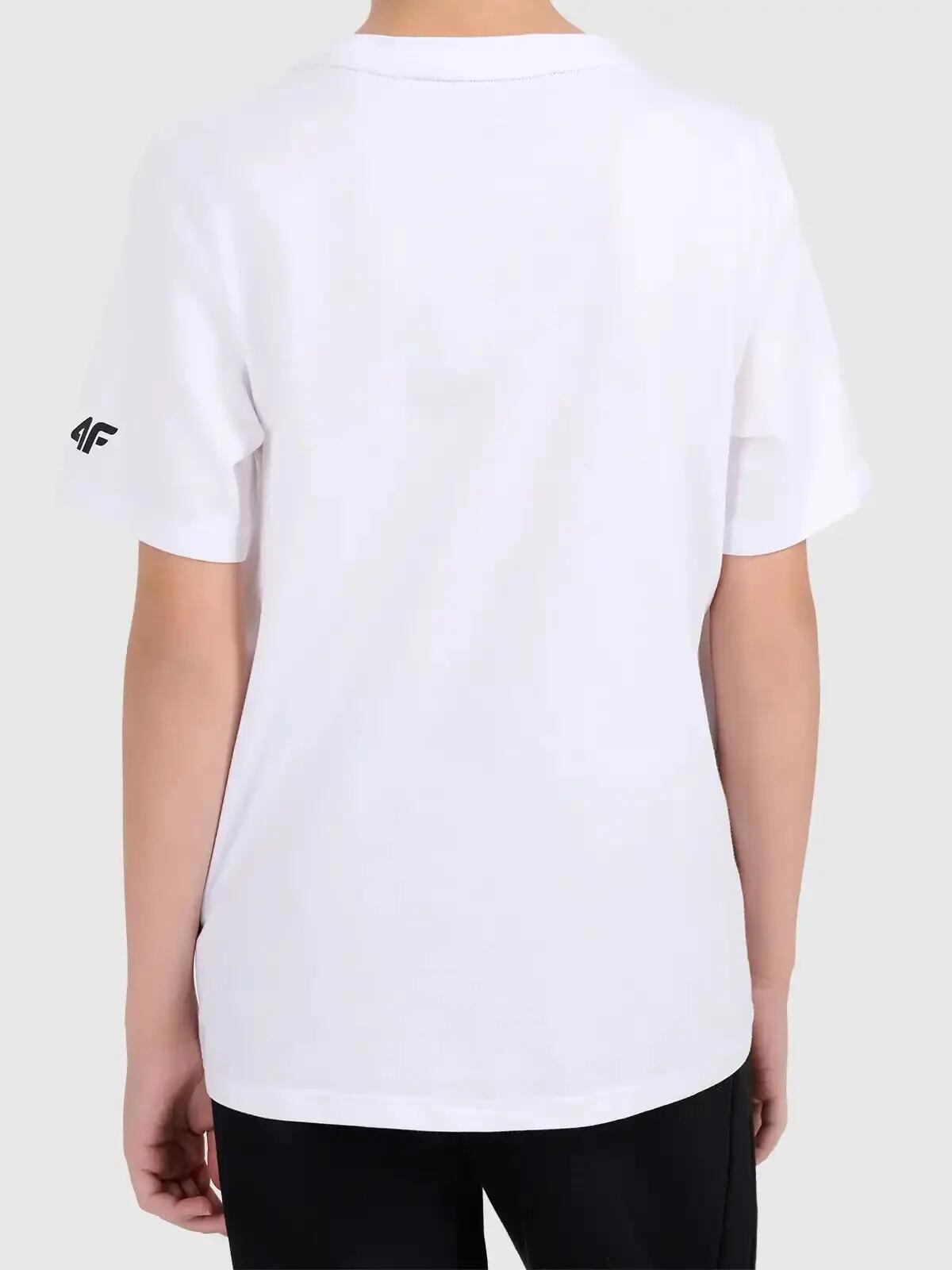 T-shirt gładki bawełniany chłopięcy 4F 2/3