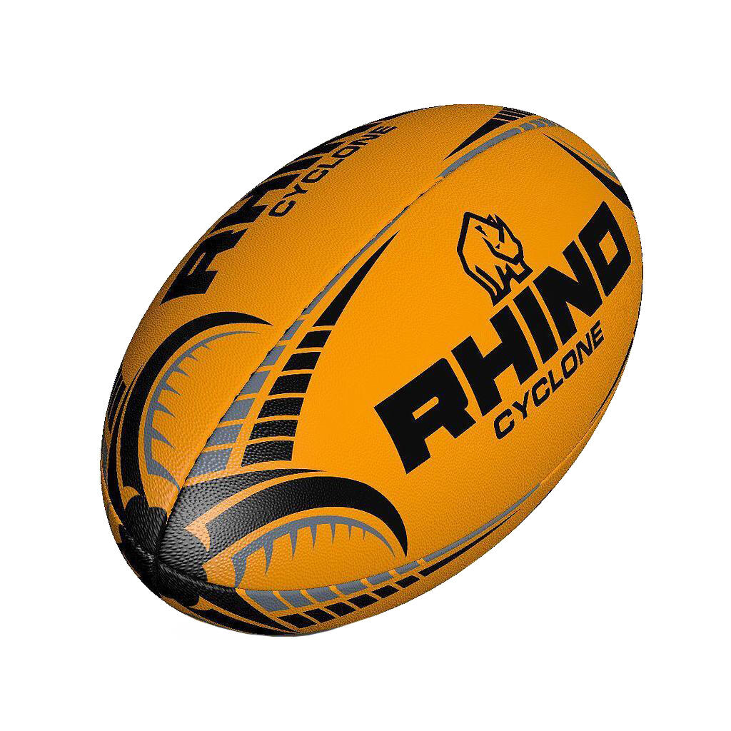 Cyclone Rugby Ball (Fluorescent Orange) 2/3