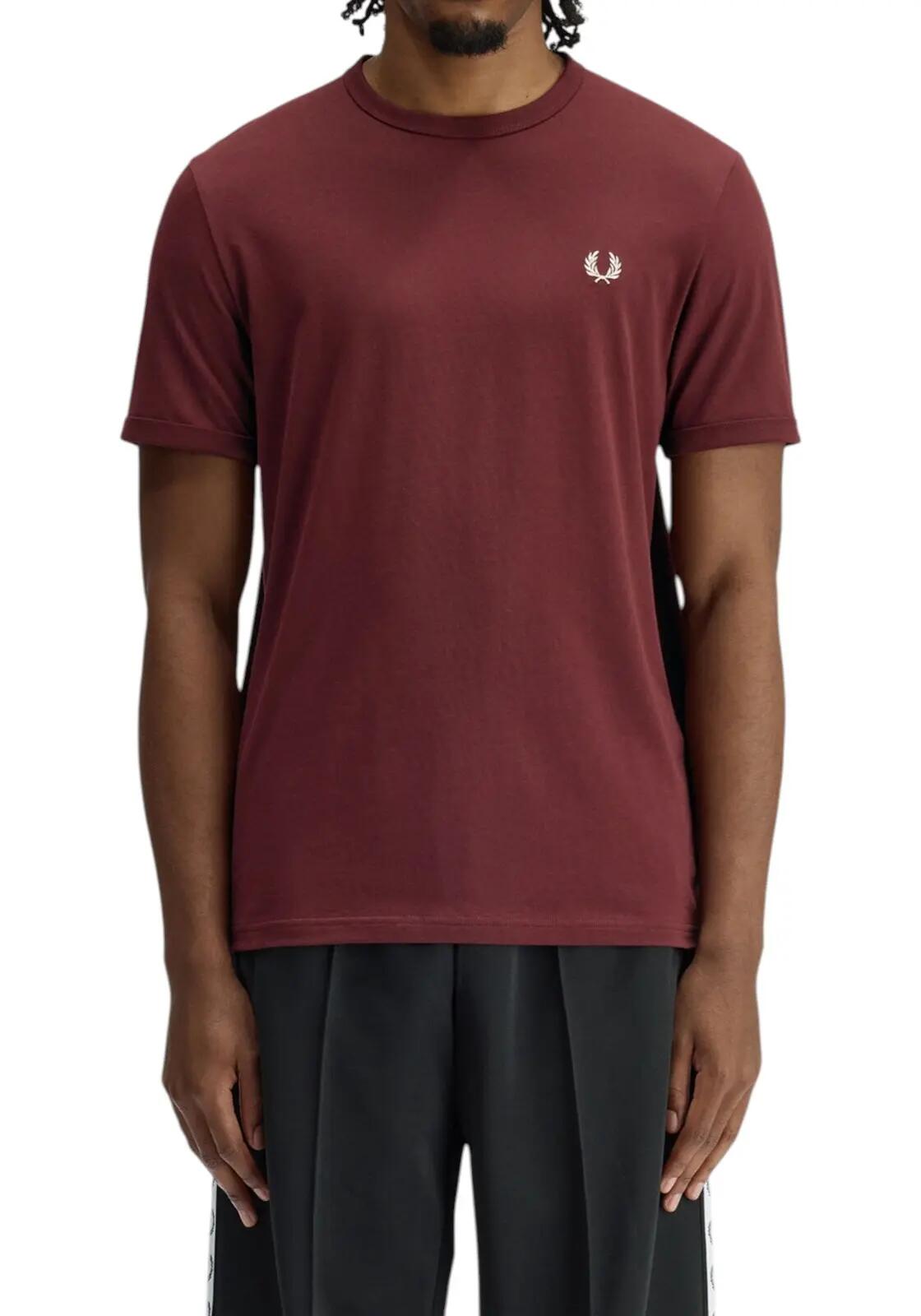Camiseta de manga corta Fred perry modelo Fred Perry Ringer Garnet para hombre 3/4
