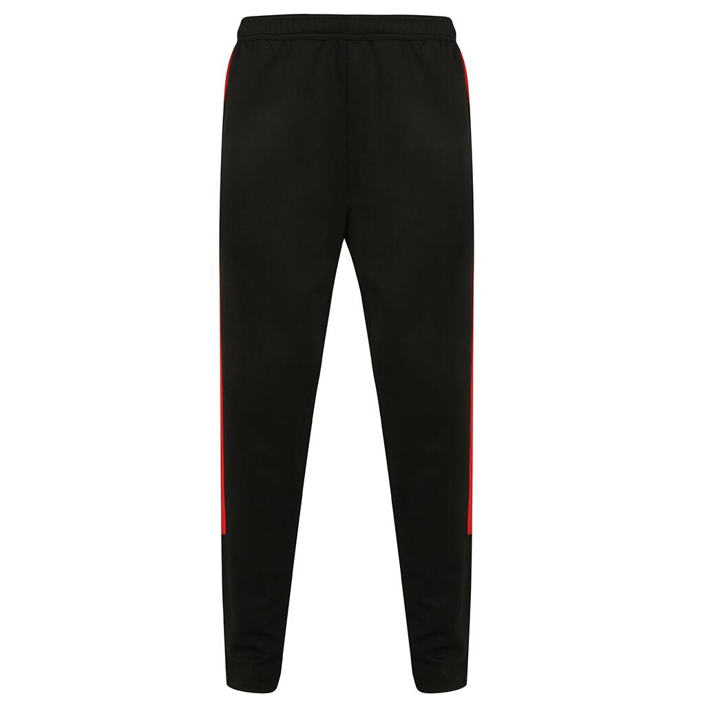 Mens Knitted Tracksuit Pants (Black/Red) 2/4