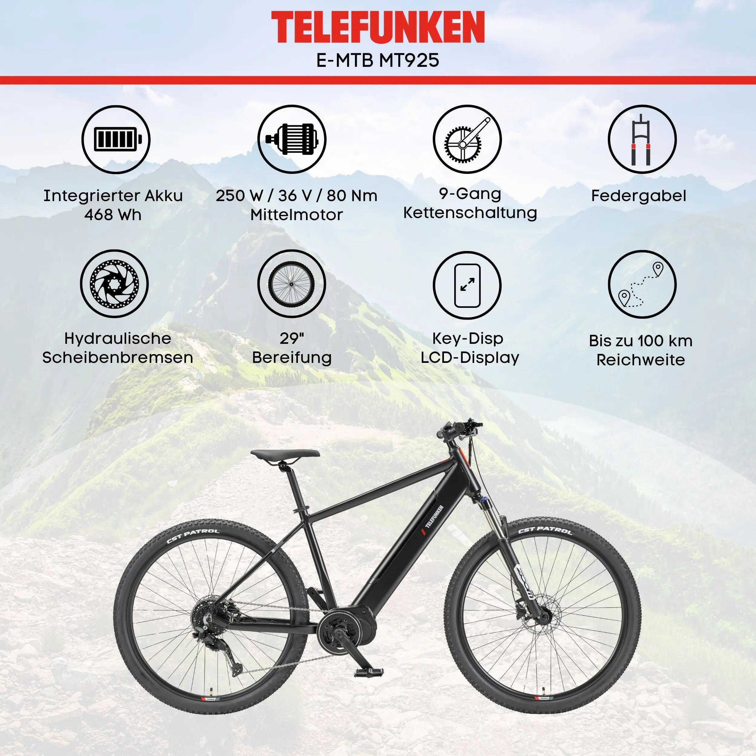 E-Bike MT925 29 Zoll 9-Gang Pedelec Mountainbike E-MTB Elektrofahrrad Hardtail 5/7