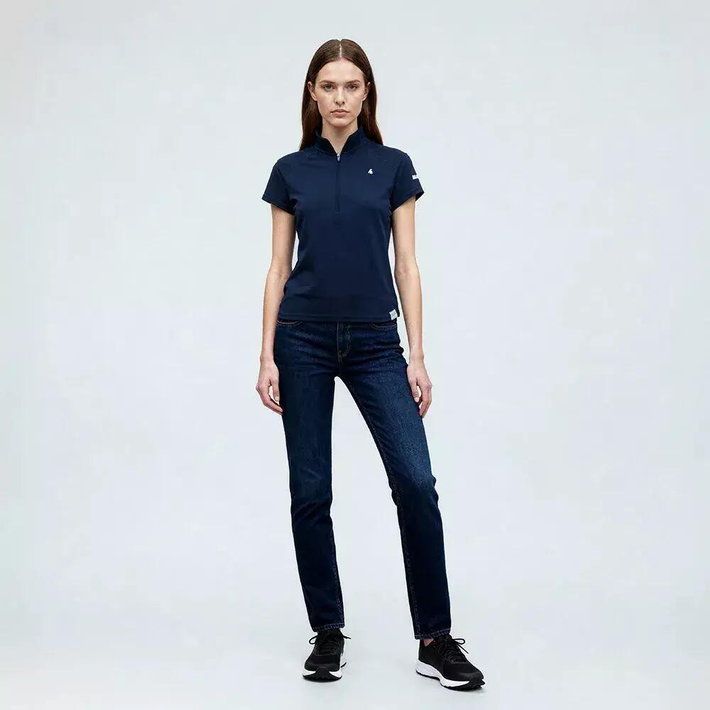 Polo de Balade en forêt femme Thermorégulant, anti UV LEIKA Bleu Navy 3/3
