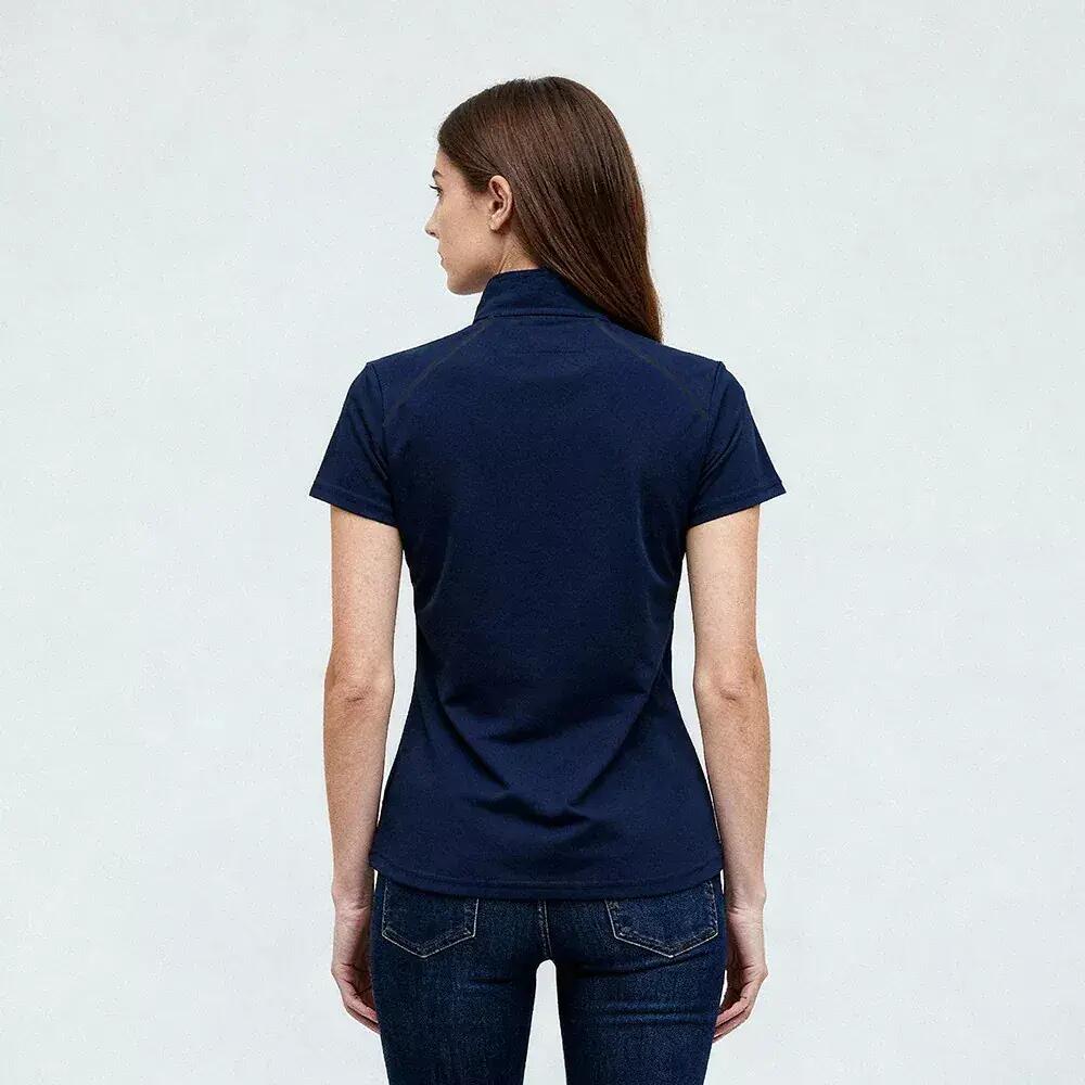 Polo de Balade en forêt femme Thermorégulant, anti UV LEIKA Bleu Navy 2/3