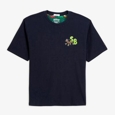 T-shirt met korte mouwen en ronde hals, met geborduurde thor