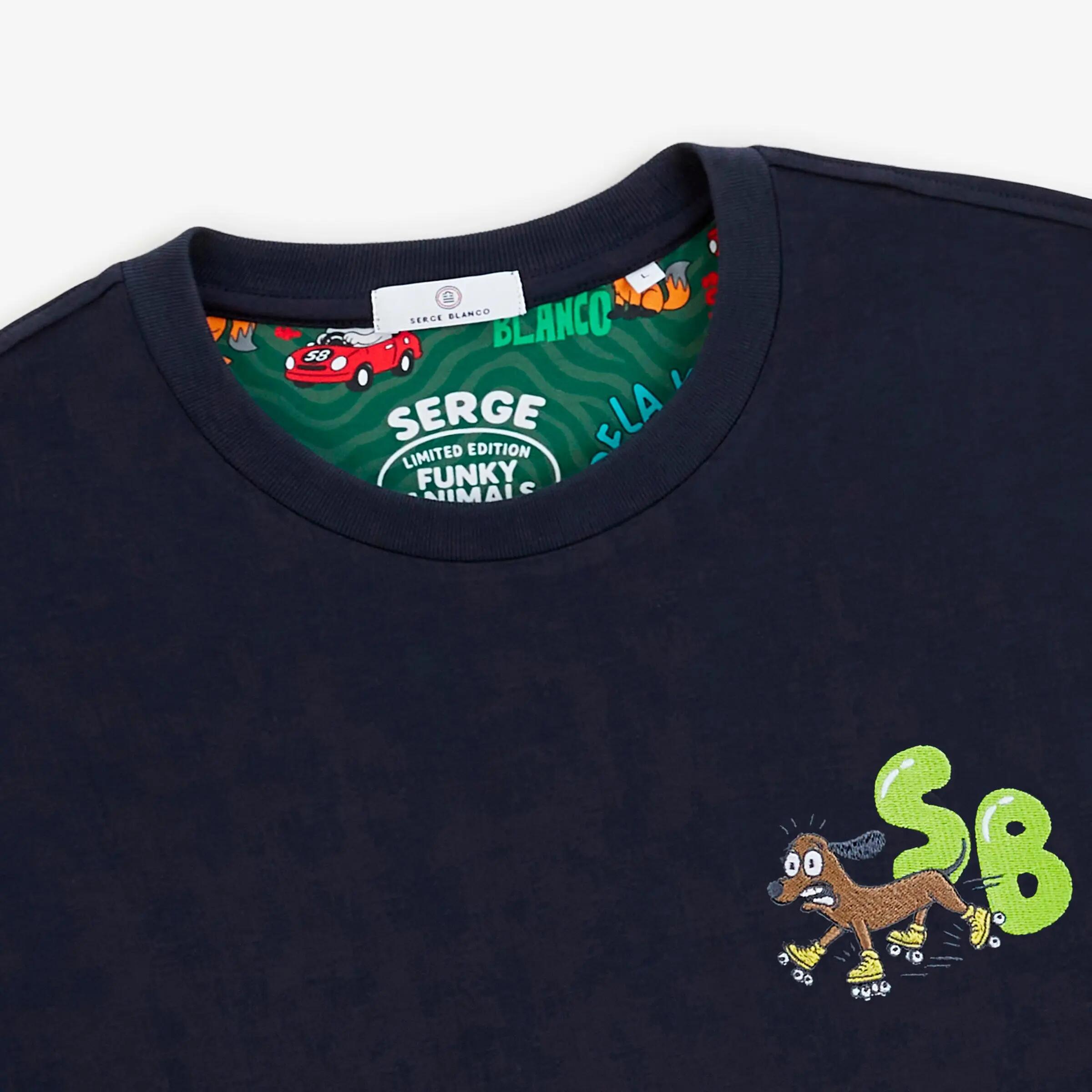 T-shirt met korte mouwen en ronde hals, met geborduurde Thor 3/4