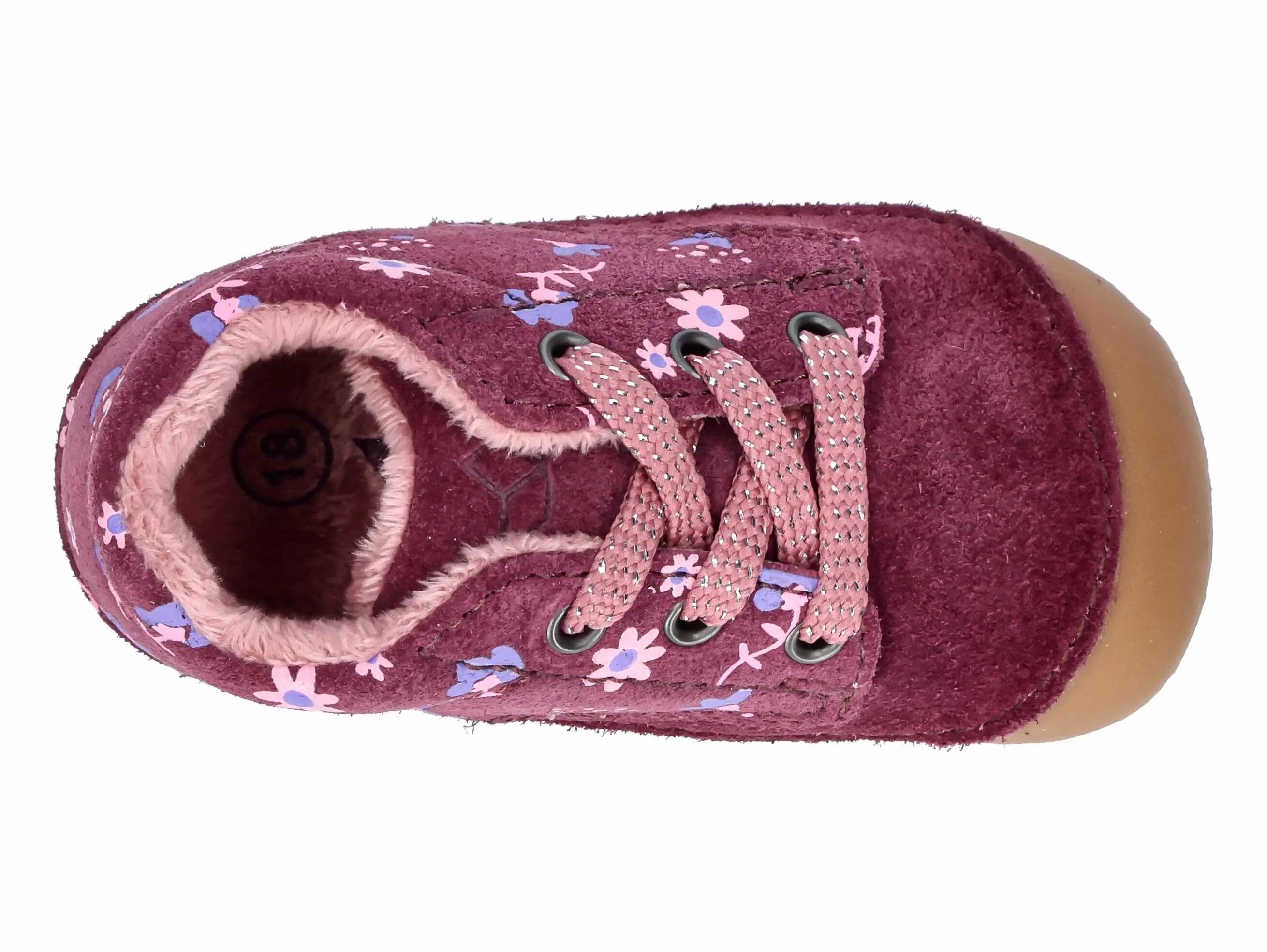 Chaussures - course - enfants - velours, doublure chaude - merle - bordeaux 5/6