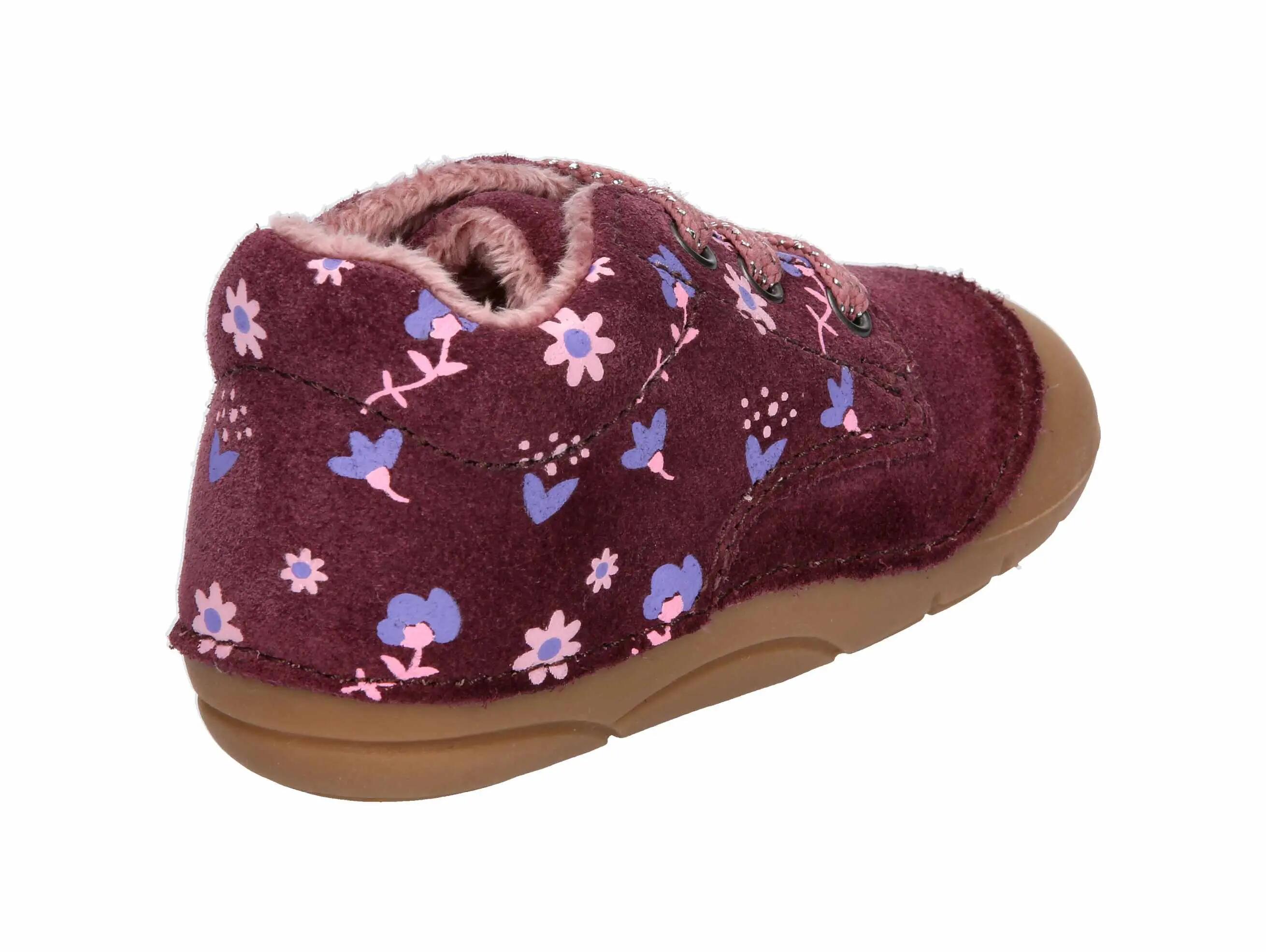 Chaussures - course - enfants - velours, doublure chaude - merle - bordeaux 4/6