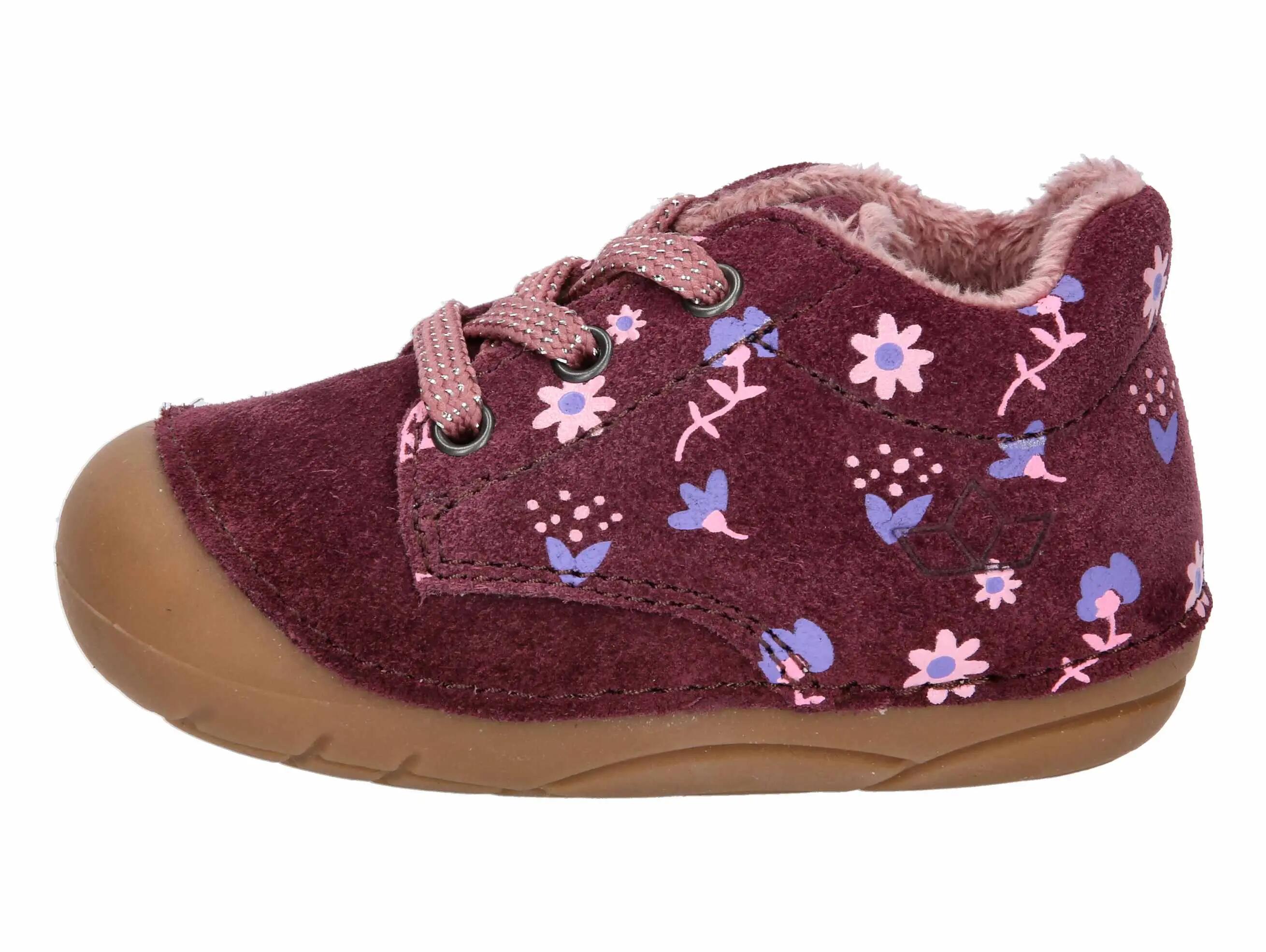 Chaussures - course - enfants - velours, doublure chaude - merle - bordeaux 2/6