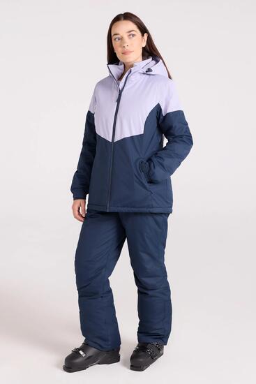 Ensemble de Ski Veste et Pantalon Femme Déperlant Jupe Pare-Neige, Plain