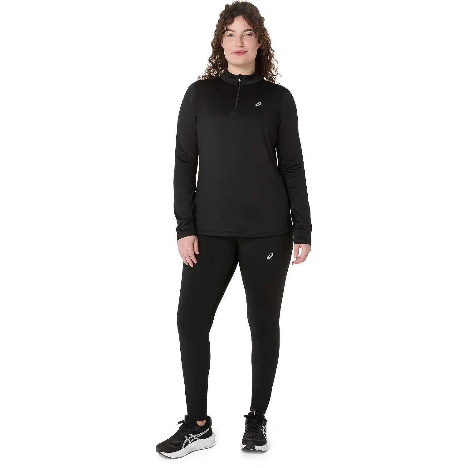 Damen T-Shirt ASICS CORE LS 1/2 ZIP WINTER TOP 1/4