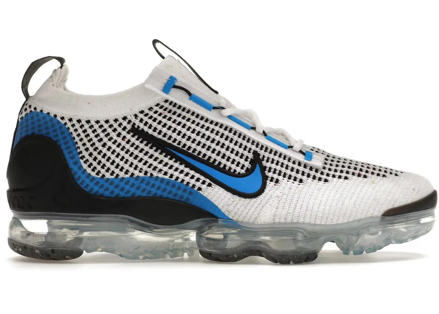 Nike Air VaporMax 2021 Flyknit White Black Photo Blue 1/3