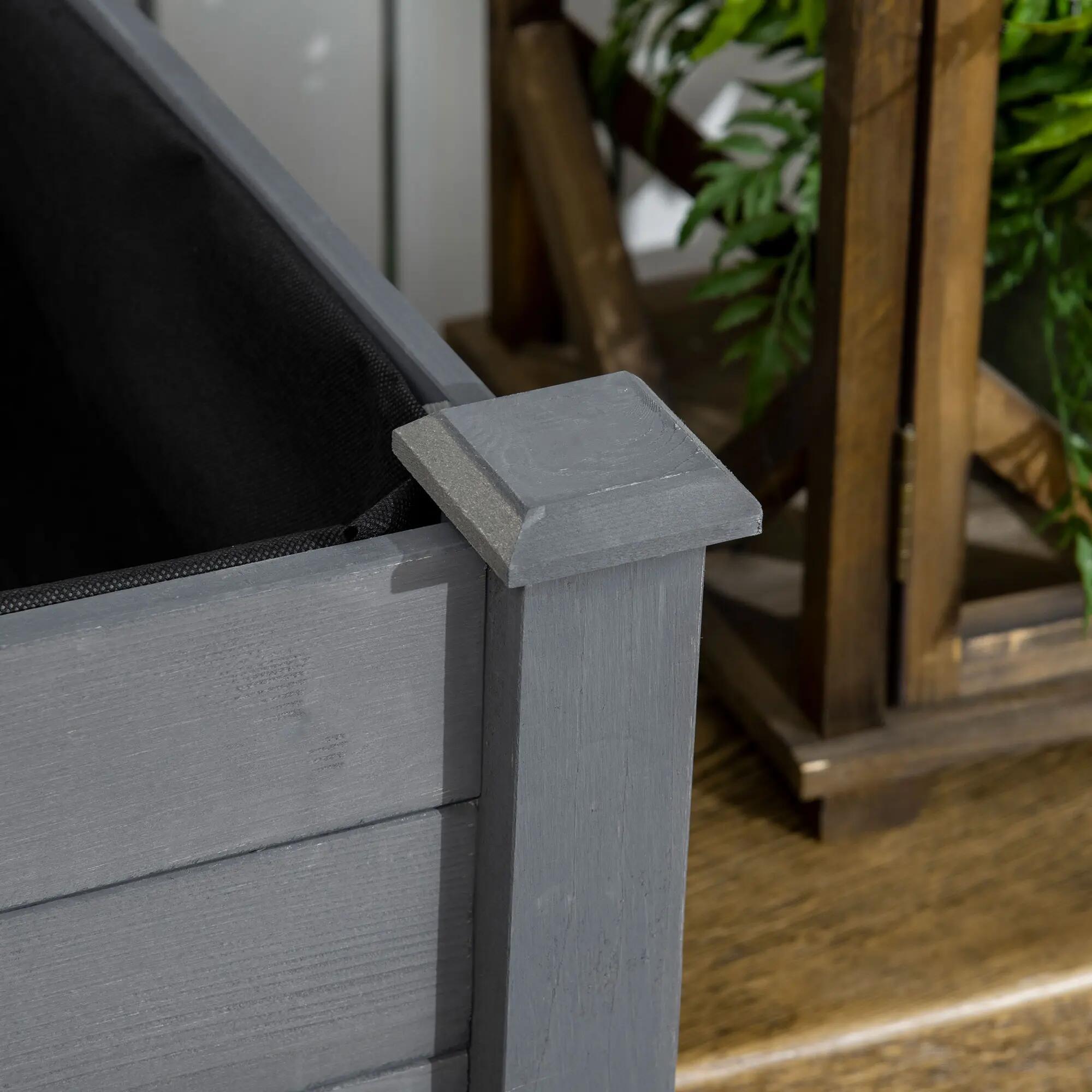Mesa de Cultivo Outsunny 122.5x56.5x76 cm Gris Oscuro 4/5
