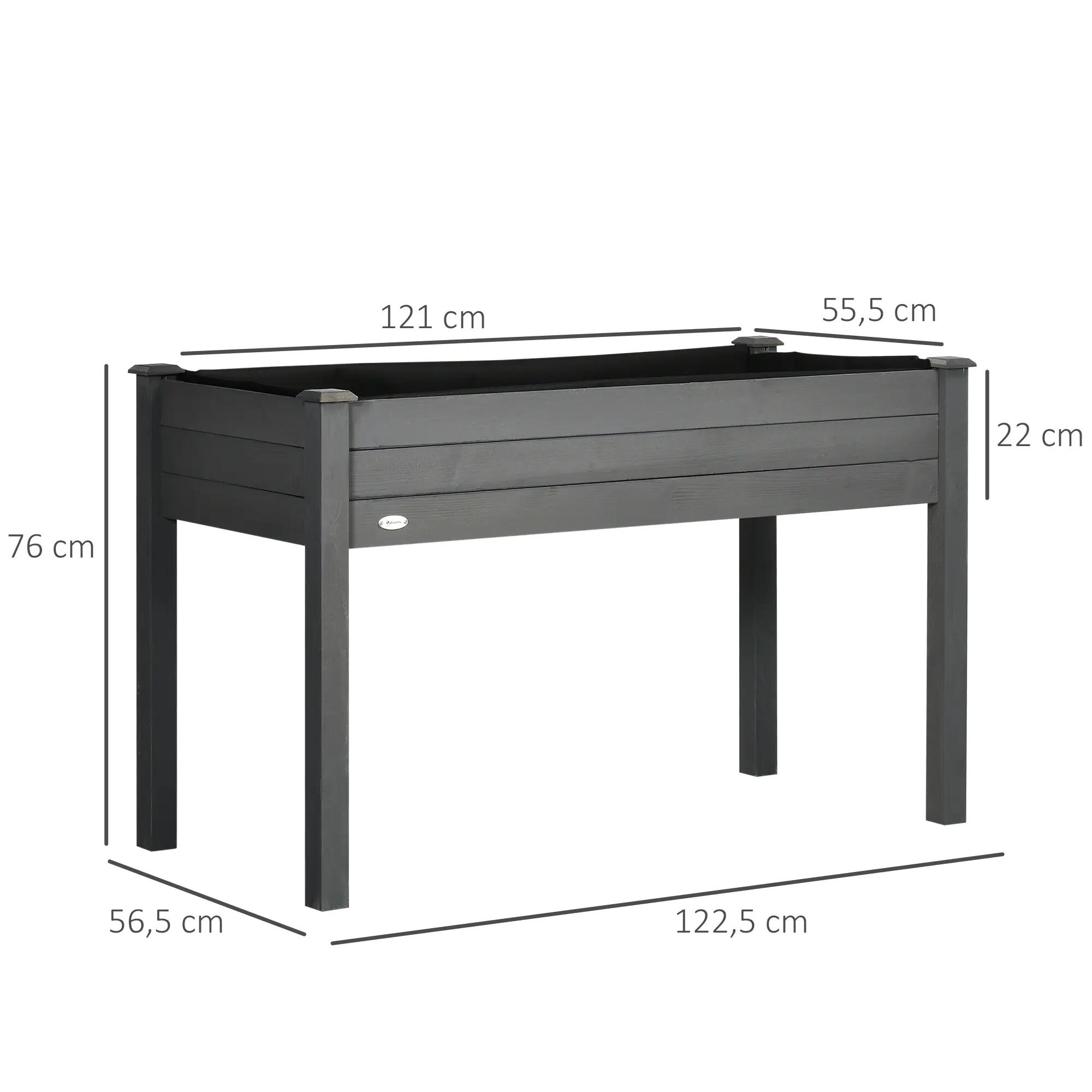 Mesa de Cultivo Outsunny 122.5x56.5x76 cm Gris Oscuro 3/5