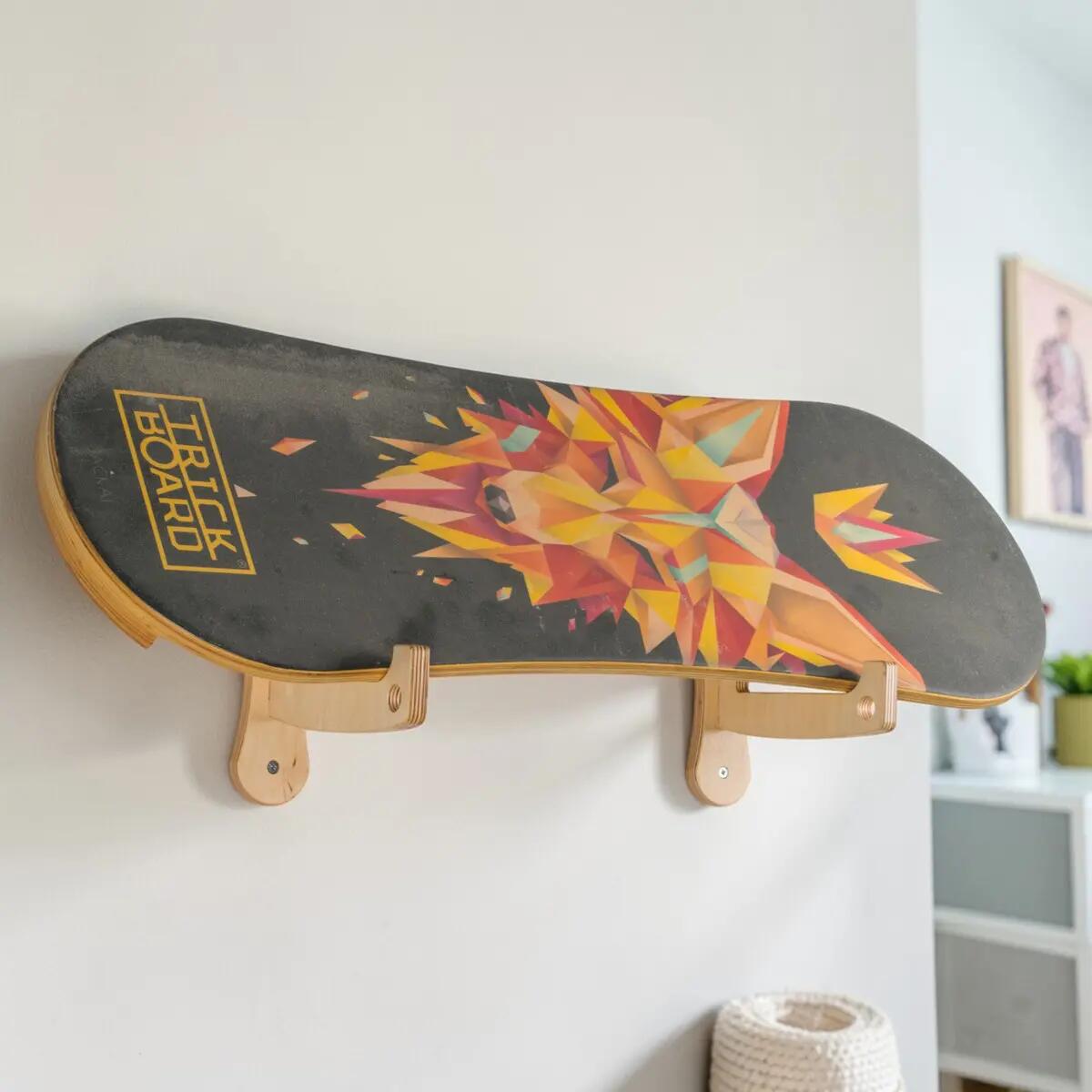 Drewniany Wieszak Ścienny John Paddle na Deskę Snowboardową Wake Kite. 2 Uchwyty 5/7