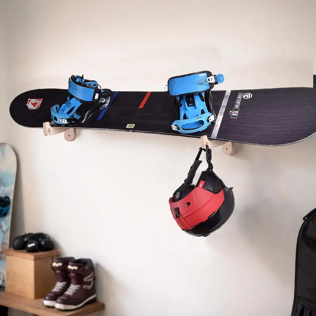 Drewniany Wieszak Ścienny John Paddle na Deskę Snowboardową Wake Kite. 2 Uchwyty 3/7