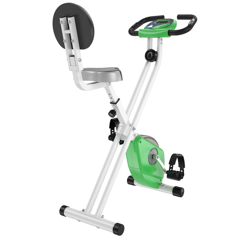 Bicicleta estática HOMCOM verde 43x97x109 cm acero abs pvc