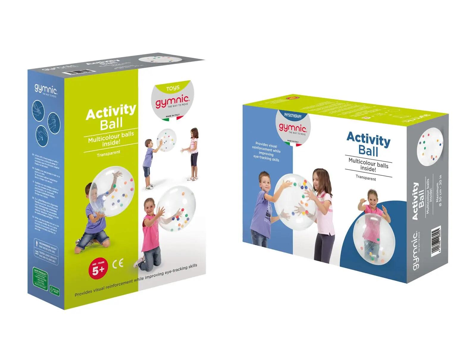 Gymnic Activity Ball Palla gonfiabile trasparente stimolo visivo e motorio 5/5