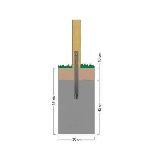 Anclaje de suelo para juegos - galvanizado, postes 7×4,5–9×9 cm - lote 2 2/3