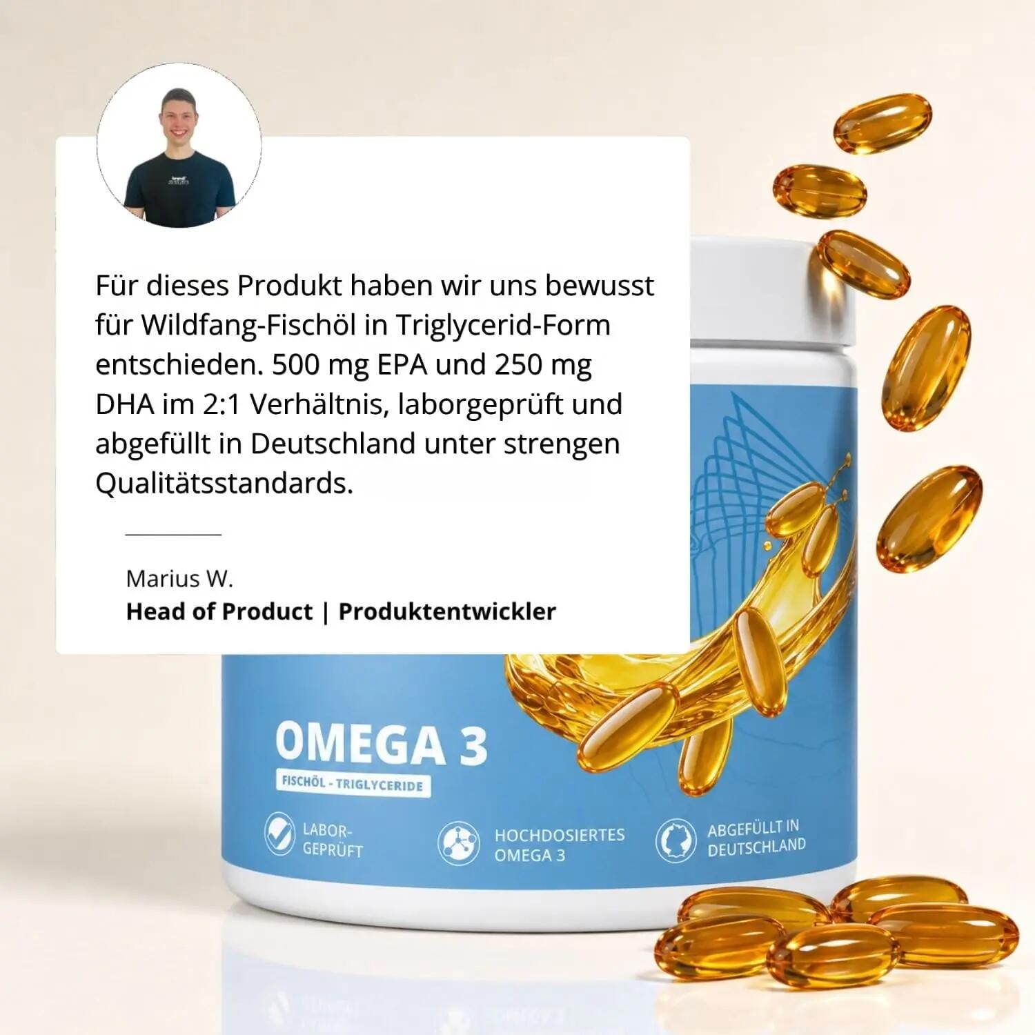 Omega 3 Kapseln – Wildfang-Fischöl mit EPA & DHA 8/10