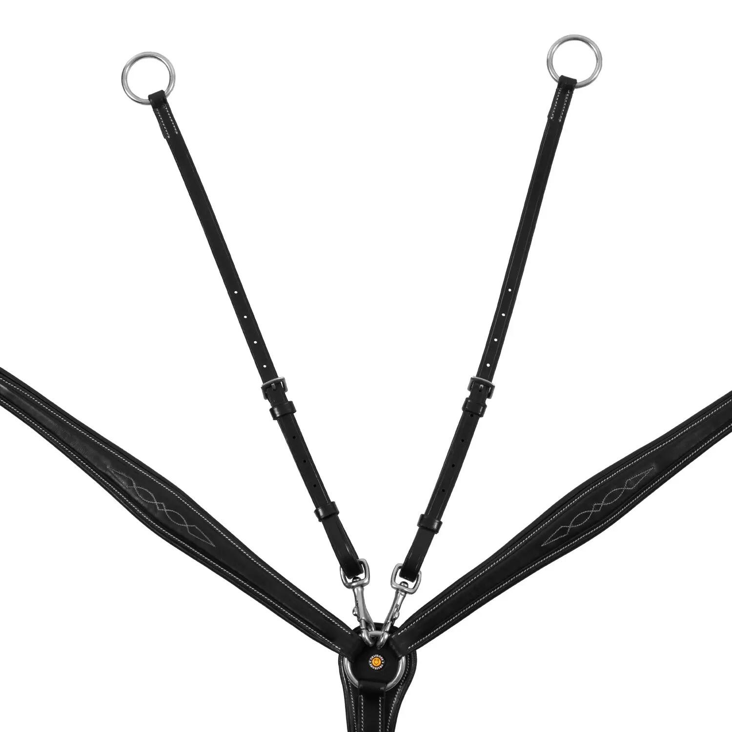 Peitoral com garfo em couro curtido e bordados 4/6
