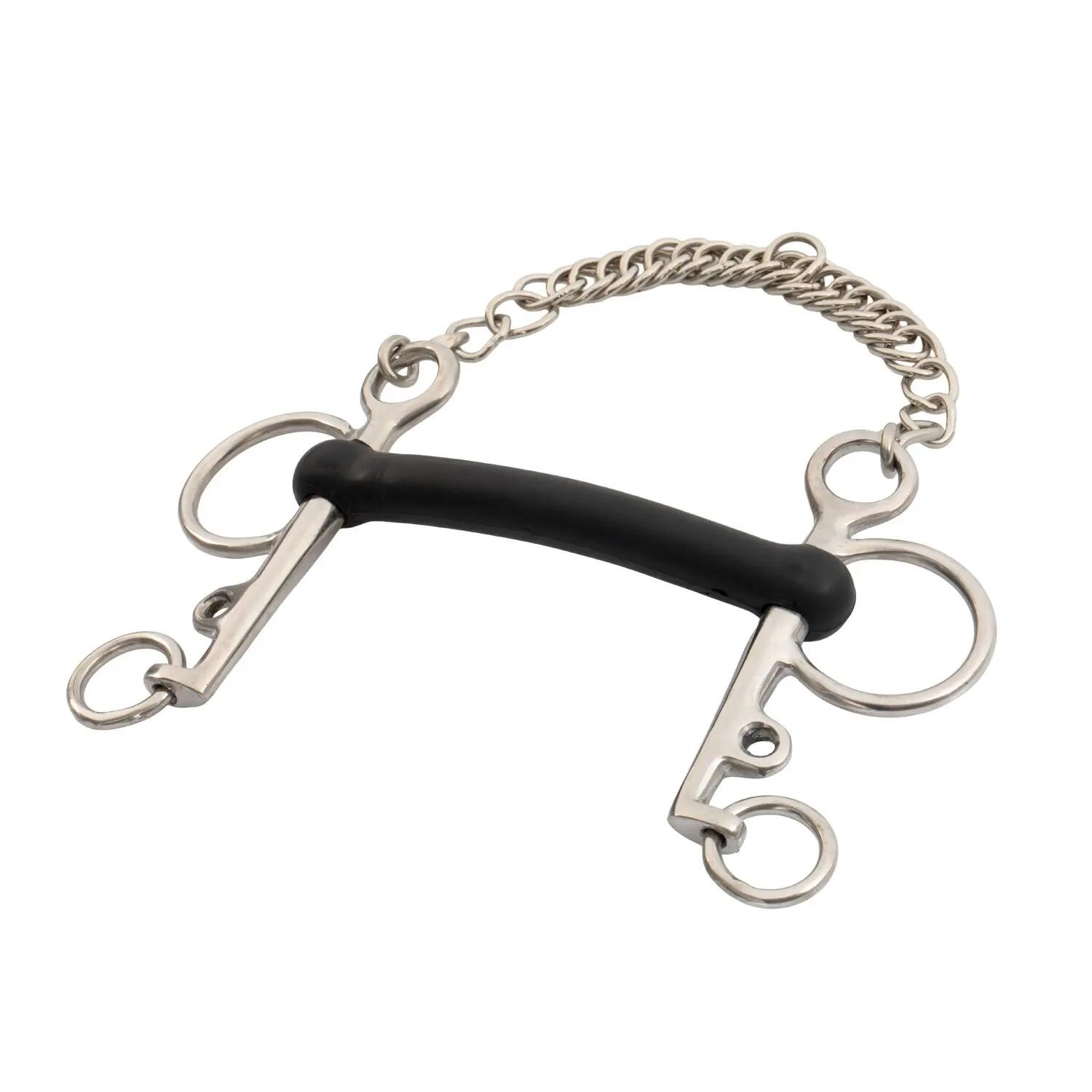 Pelham inteiro inox haste curta borracha rígida 3/5