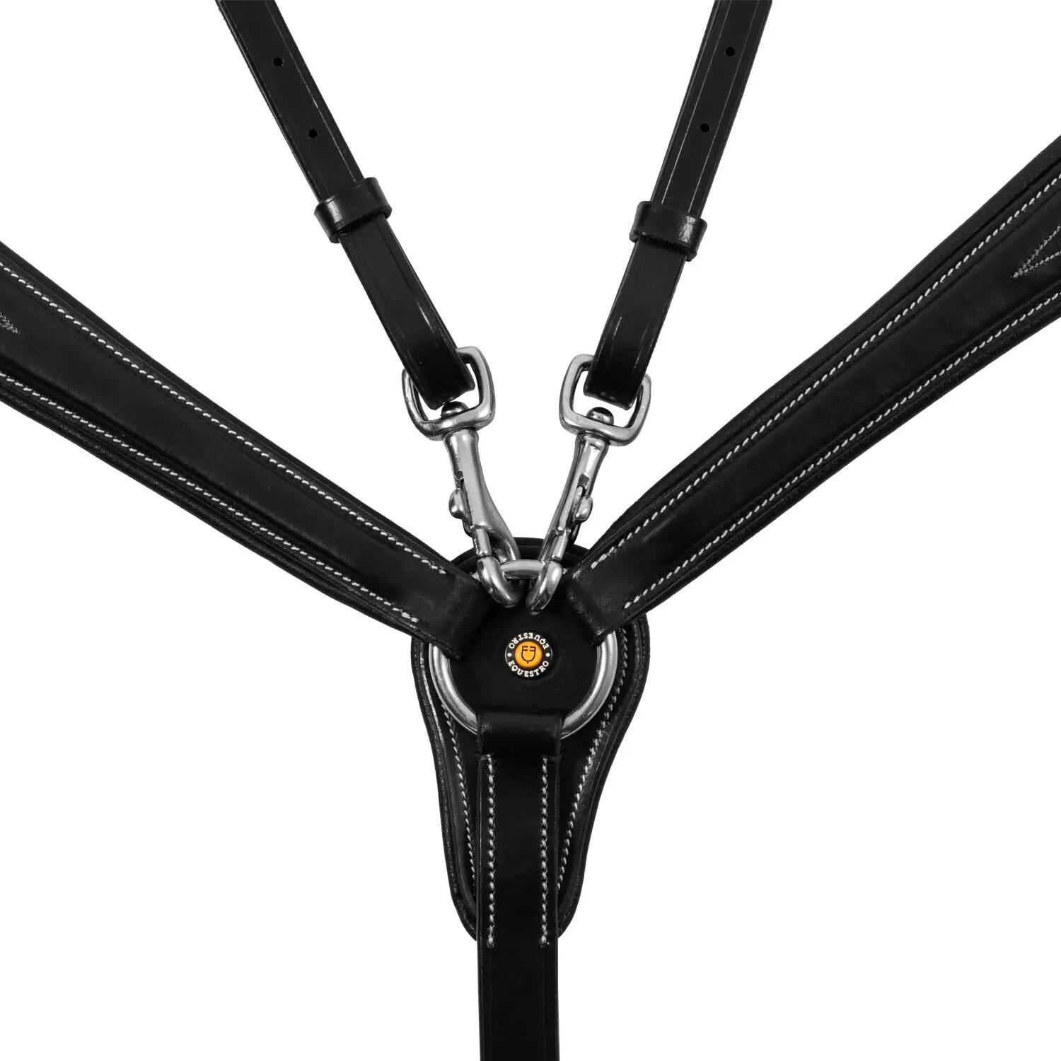 Peitoral com garfo em couro curtido e bordados 2/6