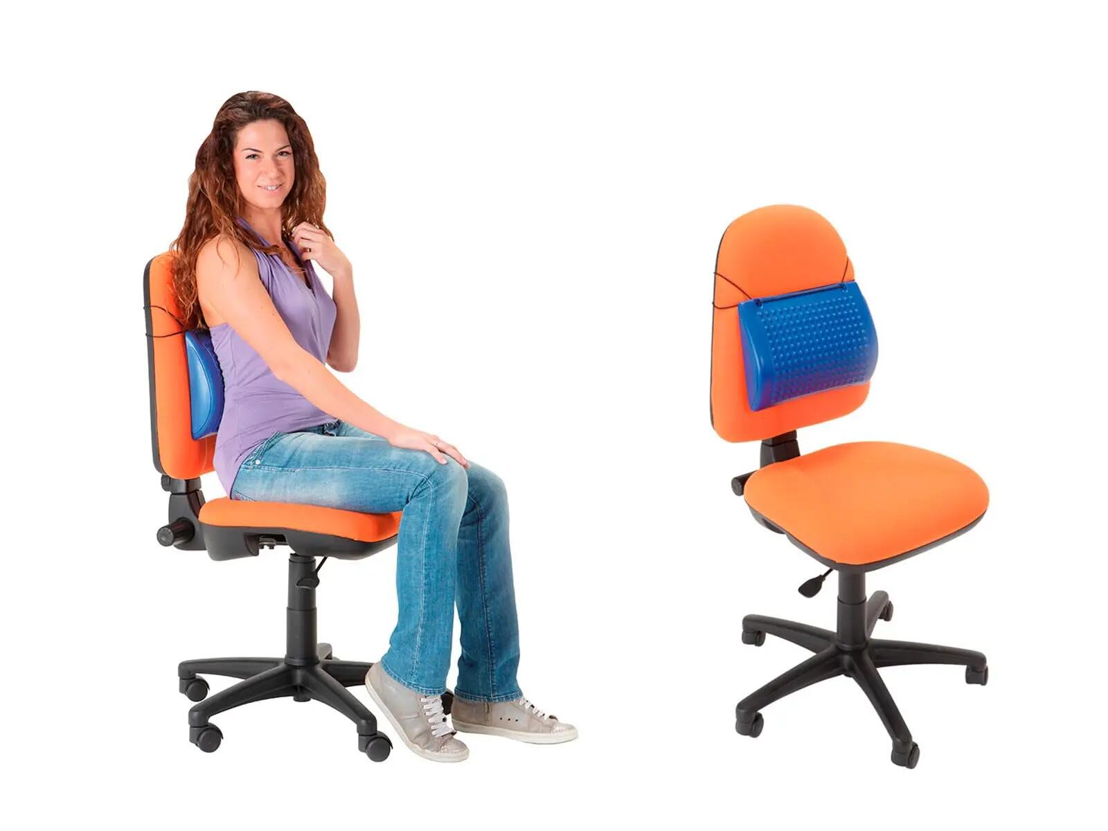 Gymnic Comfort'a'Back Cuscino lombare gonfiabile blu sostegno posturale schiena 3/8